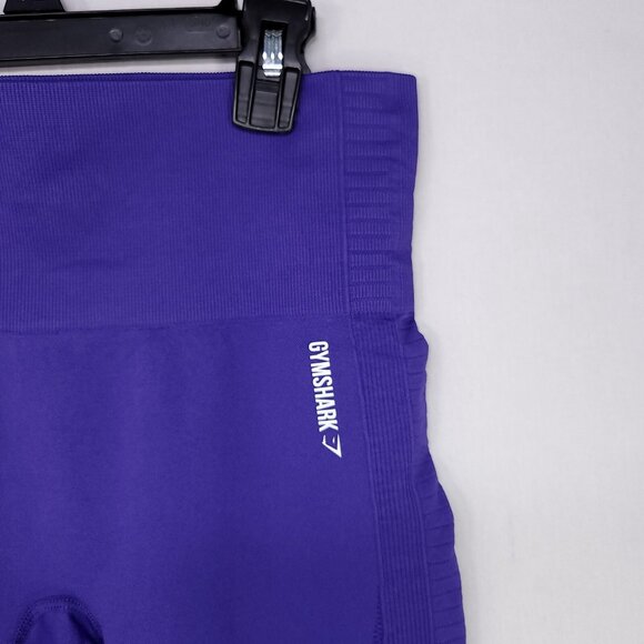 Gymshark Womens Crop Leggings Size Small Purple High Waist Workout Active - Picture 7 of 12